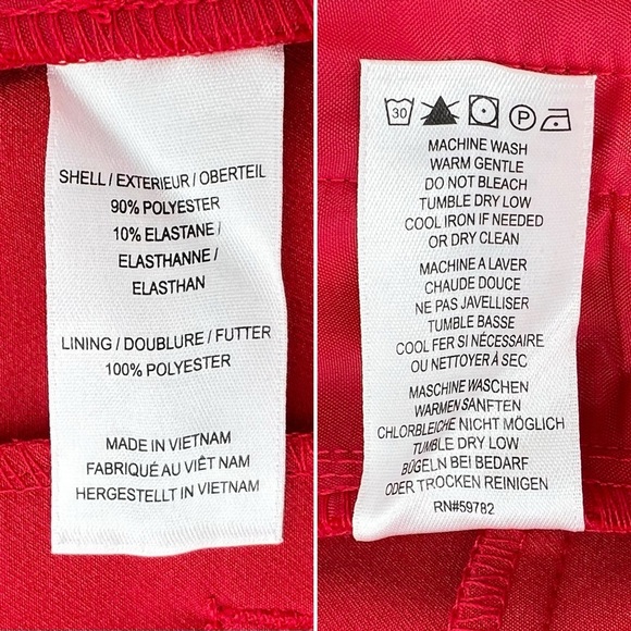 Adrienne Vittadini Millennium Kate Fit Ankle Length Red Pants Size 6 New NWT - Picture 4 of 6